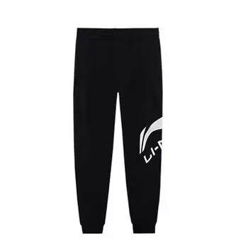 Мужские спортивные штаны Li Ning Sport Fashion Series с цветным логотипом и манжетами, трикотажные, черные AKLTB57-1 S