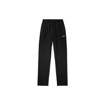 Мужские спортивные штаны Li Ning Sports Lifestyle Series с эластичным поясом, прямые трикотажные спортивные штаны черного цвета AYKSC49-1 S