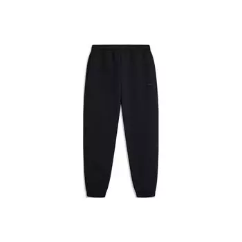 Мужские спортивные штаны Li Ning Sports Lifestyle Series, однотонные, со средней талией, зауженные книзу, черные AKLT751-1 M