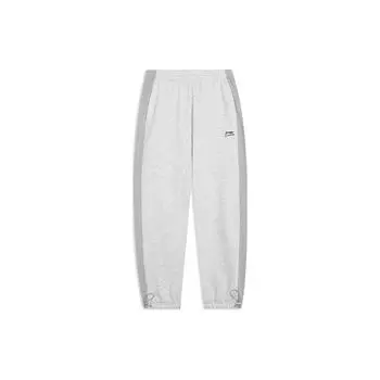 Мужские спортивные штаны Li Ning Sports Trend Series с цветными блоками, на завязках, с манжетами, цветочно-серый AKLT055-1 L