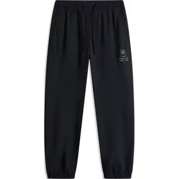 Мужские спортивные штаны Li Ning Wade Series Letter Mid Waist Drawstring Breathable Cuff Knitted Knitted, черные, AYKU581-1 M