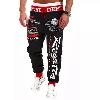 Мужские спортивные штаны с буквенным принтом, повседневные свободные брюки 5XL
