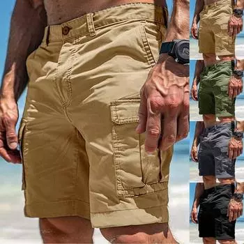 Мужские спортивные штаны со шнуровкой, мужские шорты-карго, повседневные брюки L армия зеленый