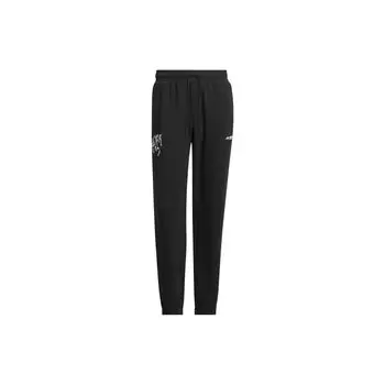 Мужские спортивные штаны свободного покроя Adidas с однотонным принтом, черные IA2001 M