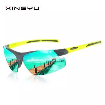 Мужские спортивные солнцезащитные очки без оправы, очки для езды на велосипеде, ветрозащитные очки, очки для вождения, занятия спортом на открытом воздухе, красочные солнцезащитные очки 413