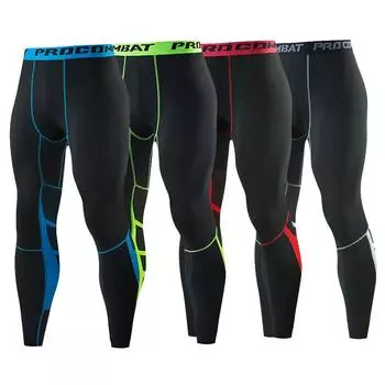 Мужские спортивные спортивные брюки для тренировок, фитнеса, бега, обтягивающие брюки с базовым слоем, для тренировок, баскетбола, йоги, бега, леггинсы, быстросохнущие S красный