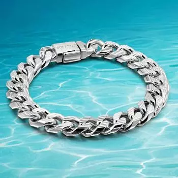 Мужские стильные кубинские браслеты-цепочки из стерлингового серебра 925 пробы в стиле викингов в стиле рок-панк, классические мужские наручные украшения, подарок 23cm