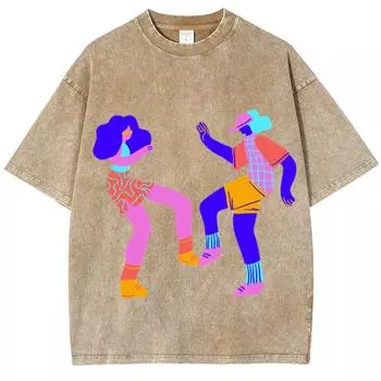 Мужские стираные винтажные футболки уличная ретро-панк футболка женская Harajuku повседневная хлопковая футболка с коротким рукавом с эффектом кислотной стирки верхняя часть S