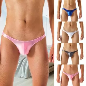 Мужские стринги Гладкая поверхность Сплошной цвет Низкая талия Тонкий U Выпуклый Порнографический Антисептик L