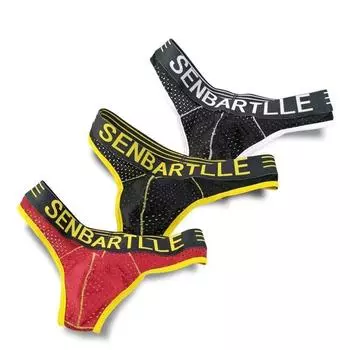 Мужские стринги из рыболовной сети с тонким ремешком, сексуальная футболка, прозрачное нижнее белье, мужское треугольное нижнее белье M