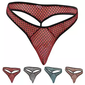 Мужские стринги с ярким принтом и низкой талией, эластичные сексуальные мужские трусы с низкой талией и Т-топом Free Size