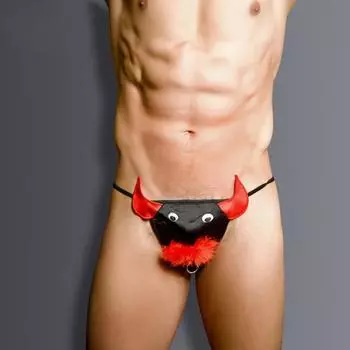 Мужские стринги со знаком зодиака Бык, тип года, красные и черные, персонализированные поясные кольца, брюки TT с мужским сексуальным нижним бельем с низкой посадкой One Size