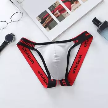 Мужские стринги средней посадки U-образной формы, дышащие трусы с эластичной талией, отводящие влагу, повседневное нижнее белье M