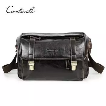 Мужские сумки через плечо CONTACT S из натуральной кожи, сумки двойного назначения на пояс и через плечо, мужские дорожные сумки с застежкой и 8,3-дюймовым карманом для iPad Mini