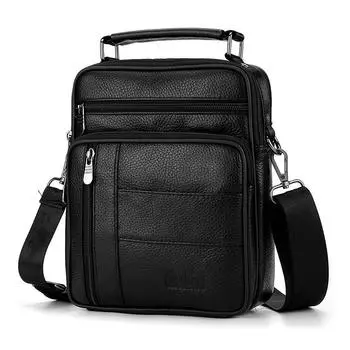 Мужские сумки через плечо из натуральной кожи, высококачественная сумка-тоут, модная мужская сумка-мессенджер, деловые сумки из натуральной кожи чёрный