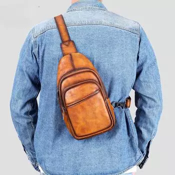 Мужские сумки из натуральной кожи Винтажные сумки через плечо из кожи Crazy Horse Повседневные сумки через плечо Сумки через плечо с косым ремешком кофейный