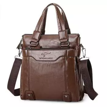 Мужские сумки Модные вертикальные сумки-мессенджеры Деловые портфели Сумки через плечо большой вместимости Повседневные ручные рюкзаки 28cm*11cm*30cm хаки