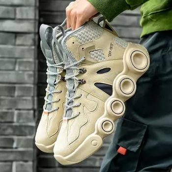 Мужские светоотражающие баскетбольные кроссовки: Толстая подошва, яркий и спортивный повседневный дизайн Size 41