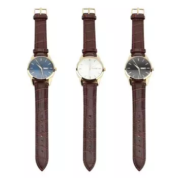 Мужские светящиеся кварцевые часы с дисплеем даты, водонепроницаемость 30 м, ремешок из искусственной кожи, мужские деловые наручные часы Black Dial