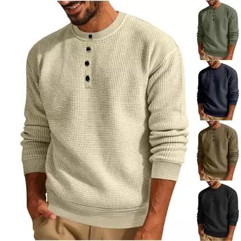Мужские свитера с круглым вырезом, свитера с круглым вырезом, повседневные свитера с длинным рукавом, рубашка L армия зеленый