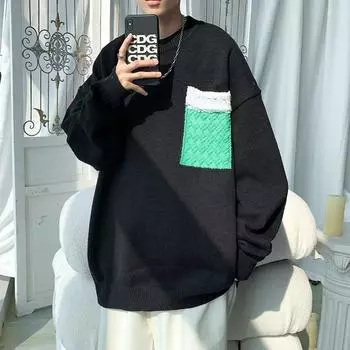 Мужские свитера в стиле ленивой моды на осень и зиму, модные свободные и универсальные повседневные топы, красивые модные свитера для улицы, модные M