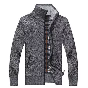 Мужские свитера зима осень новинка 2017 трикотаж молния кардиган брендовая одежда мода рождественское пальто M белый