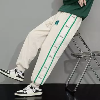 Мужские свободные брюки большого размера на весну и осень, спортивные повседневные брюки 8XL чёрный