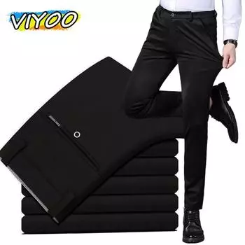 Мужские свободные деловые повседневные пиджаки, облегающие брюки из высокопрочного материала Tigeht, спортивные брюки для мужчин 31 чёрный