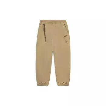 Мужские свободные дышащие однотонные повседневные брюки Li Ning Skateboard Series цвета хаки AKXS151-1 XL