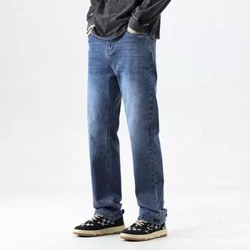 Мужские свободные джинсы Classica с прямыми штанинами, летние новые эластичные свободные брюки в классическом стиле, 7 цветов, доступны размеры 35 42 29 темно-синий