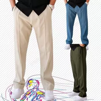 Мужские свободные повседневные брюки, длинные брюки большого размера, мужские брюки на шнурке, повседневные брюки, удобные брюки для бега S белый