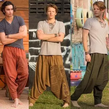 Мужские свободные повседневные брюки узкого кроя с принтом 4XL коричневый