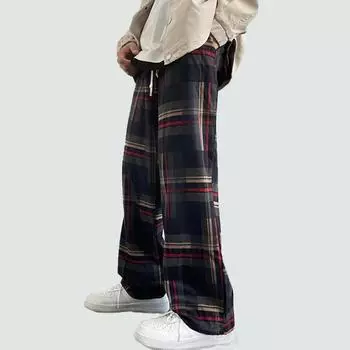 Мужские свободные повседневные однотонные брюки с полосатым принтом, прямые брюки XS серый