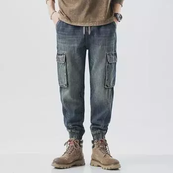 Мужские свободные повседневные рабочие джинсы 2XL