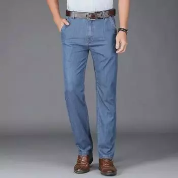 Мужские свободные прямые джинсы из модала с высокой талией 28 (21 inches) 100 lbs