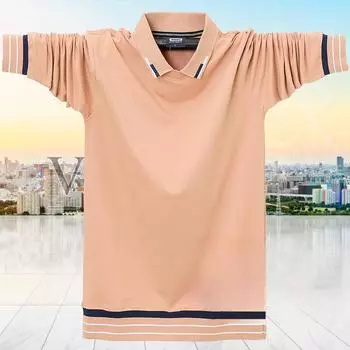 Мужские свободные рубашки поло с длинным рукавом, повседневные рубашки с воротником, легкие деловые рубашки поло для работы, мужские футболки поло на весну и осень, топы для гольфа больших размеров M чёрный