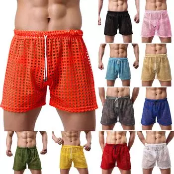 Мужские свободные сексуальные сетчатые полые брюки, мужские забавные сетчатые капри L