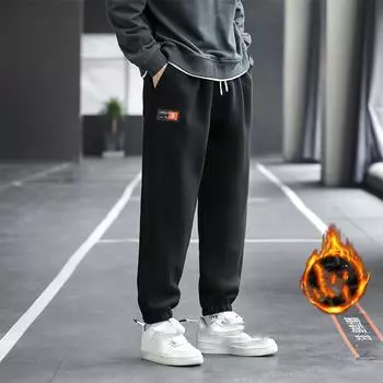 Мужские свободные спортивные штаны с буквенным принтом, зимние, большого размера, для бега и фитнеса, спортивные штаны 8XL