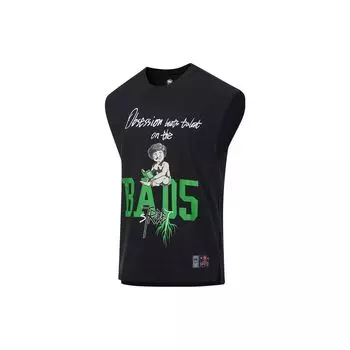 Мужские свободные топы с буквенным принтом Li-Ning, черные AVST083-1 XL