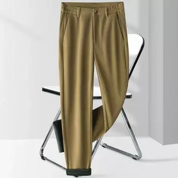 Мужские свободные вельветовые прямые повседневные брюки Cosy Up с высокой талией 29 чёрный