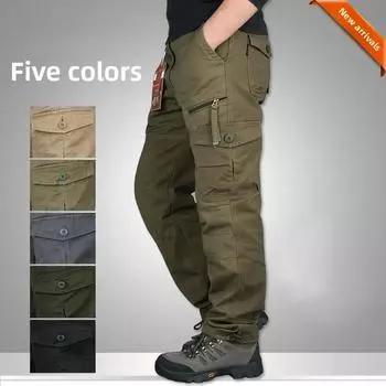 Мужские тактические брюки, свободные повседневные брюки большого размера, комбинезоны для бега, мужские спортивные штаны, спортивная одежда для пешего туризма и активного отдыха, рабочие брюки M чёрный