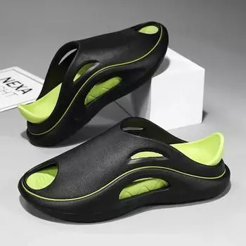 Мужские тапочки 2025 года, новые уличные и закрытые пляжные сандалии, толстые мягкие подошвы, мужские шлепанцы, парные тапочки, мужская повседневная обувь 36-37