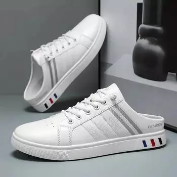 Мужские тапочки Baotou, модная повседневная обувь для мужчин, мужские тапочки без застежек, летние новые удобные полутапочки большого размера 48 39 белый