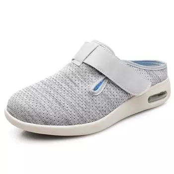 Мужские тапочки без шнуровки на плоской подошве для диабетиков, регулируемые отеки, очень широкие тапочки из пены с эффектом памяти для пожилых людей, опухших, с перевязанными ногами, в помещении, на открытом воздухе 35