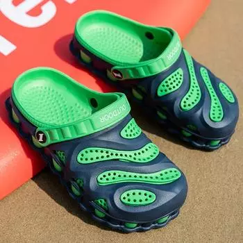 Мужские тапочки, быстросохнущие мужские сандалии, Нескользящие водонепроницаемые пляжные тапочки, уличная легкая мужская обувь цвета морской волны, бесплатная доставка, 2024 г. 40