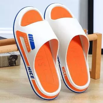 Мужские тапочки Cloud Cushion с нескользящей толстой подошвой, летние сандалии для дома и ванной, парные шлепанцы 44-45 белый