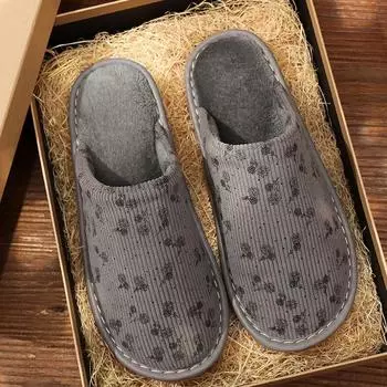 Мужские тапочки для дома, мягкие хлопковые тапочки, женские тапочки для путешествий в гостиницах, обувь для гостеприимства, шлепанцы для спальни, милые тапочки 25CM(Suit 35-36)