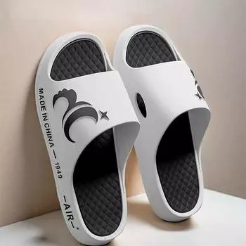 Мужские тапочки для дома, пляжные тапочки на платформе, мужские нескользящие банные тапочки, уличная мужская летняя обувь, домашние тапочки 38-39 белый