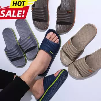 Мужские тапочки для дома, пляжные тапочки на платформе, женские нескользящие банные тапочки из ЭВА, уличная мужская летняя обувь, домашние тапочки унисекс 40 темно-синий