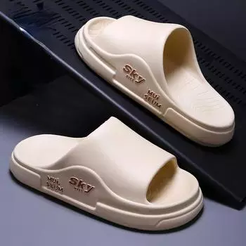 Мужские тапочки для дома, пляжные тапочки, женские нескользящие банные тапочки, женские тапочки для улицы, летняя обувь 2024 года, унисекс, домашние тапочки 40-41 белый